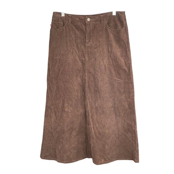 Ralph Lauren Corduroy Skirt Brown A-Line Size 8 Quiet Luxury Heritage - Picture 1 of 4